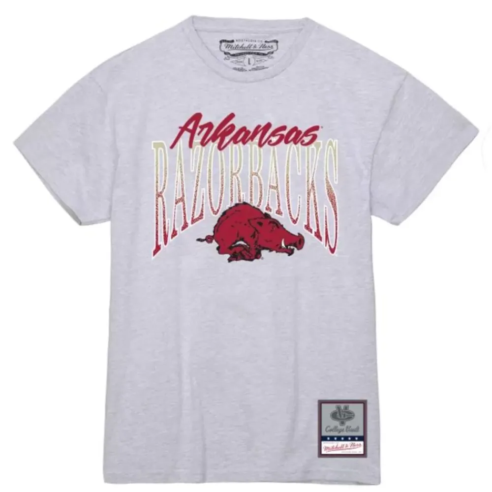 Apparel Mitchell & Ness T-Shirts & Tops-Women'S Script Arc Tee University Of Arkansas