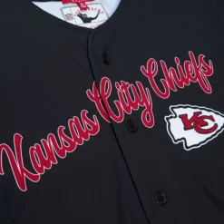Apparel Mitchell & Ness T-Shirts & Tops-Women'S Ss Button Crop Kansas City Chiefs