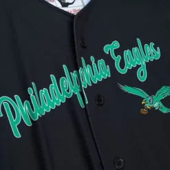 Apparel Mitchell & Ness T-Shirts & Tops-Women'S Ss Button Crop Philadelphia Eagles