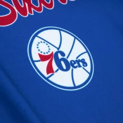 Apparel Mitchell & Ness T-Shirts & Tops-Women'S Ss Button Crop Philadelphia 76Ers
