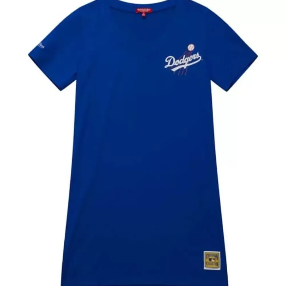 Apparel Mitchell & Ness T-Shirts & Tops-Womens Ss Dress Los Angeles Dodgers