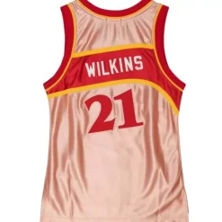 Jerseys Mitchell & Ness -Womens 75Th Anniversary Rose Gold Swingman Dominique Wilkins Atlanta Hawks 1986-87 Jersey