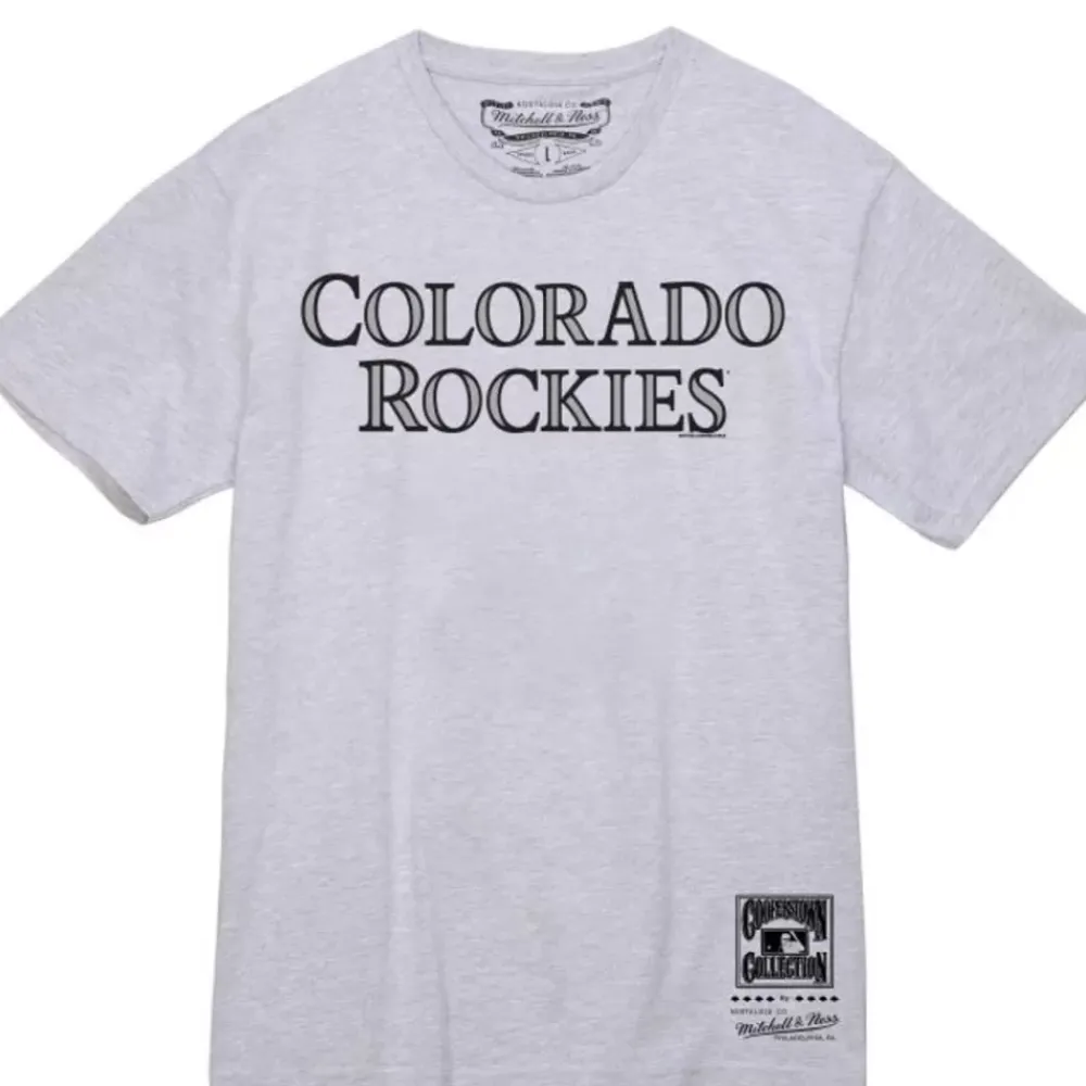 Apparel Mitchell & Ness T-Shirts & Tops-Wordmark 1 Tee Colorado Rockies