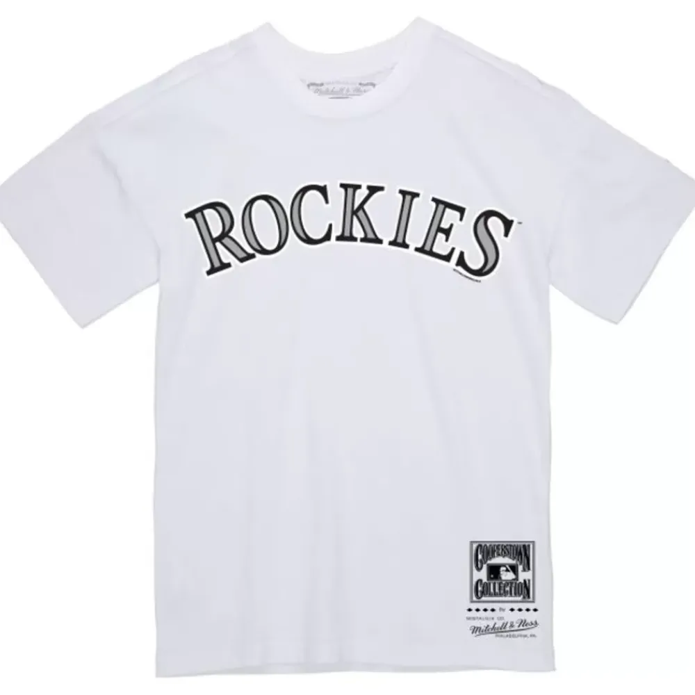 Apparel Mitchell & Ness T-Shirts & Tops-Wordmark 2 Tee Colorado Rockies