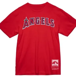 Apparel Mitchell & Ness T-Shirts & Tops-Wordmark 2 Tee Los Angeles Angels