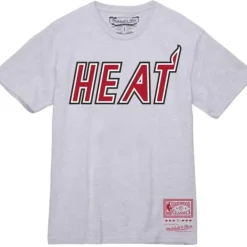 Apparel Mitchell & Ness T-Shirts & Tops-Wordmark 1 Tee Miami Heat