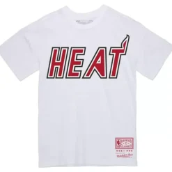 Apparel Mitchell & Ness T-Shirts & Tops-Wordmark 1 Tee Miami Heat