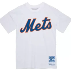 Apparel Mitchell & Ness T-Shirts & Tops-Wordmark 2 Tee New York Mets