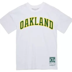 Apparel Mitchell & Ness T-Shirts & Tops-Wordmark 2 Tee Oakland Athletics