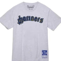 Apparel Mitchell & Ness T-Shirts & Tops-Wordmark 1 Tee Seattle Mariners