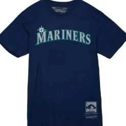 Apparel Mitchell & Ness T-Shirts & Tops-Wordmark 2 Tee Seattle Mariners