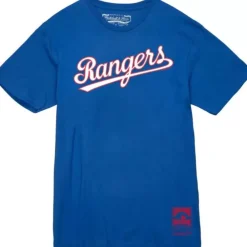 Apparel Mitchell & Ness T-Shirts & Tops-Wordmark 2 Tee Texas Rangers